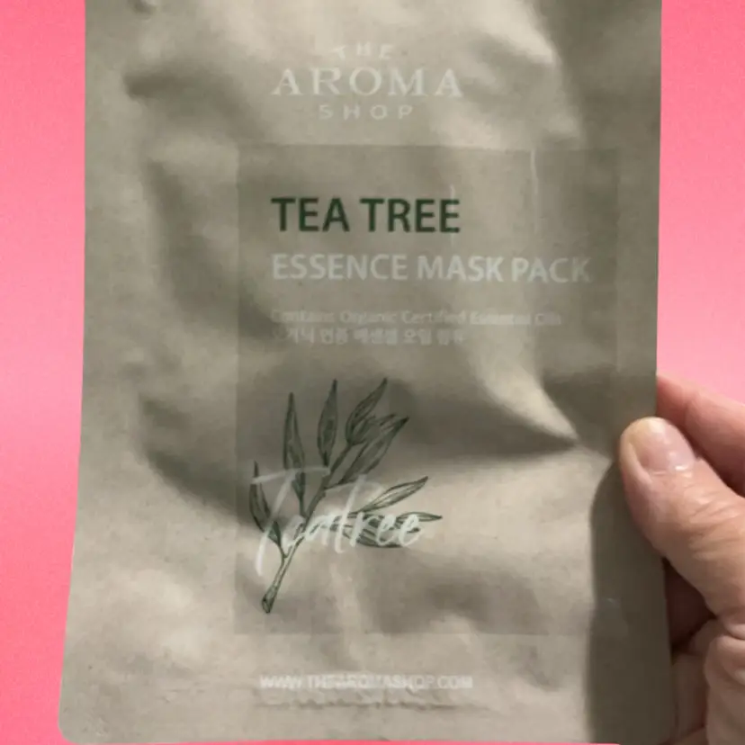 Set Of 3 ~ Calming & Relaxing Tea Tree Essence Facial Sheet Mask. From The Aroma Shop. Organic Certified Essential Oils.