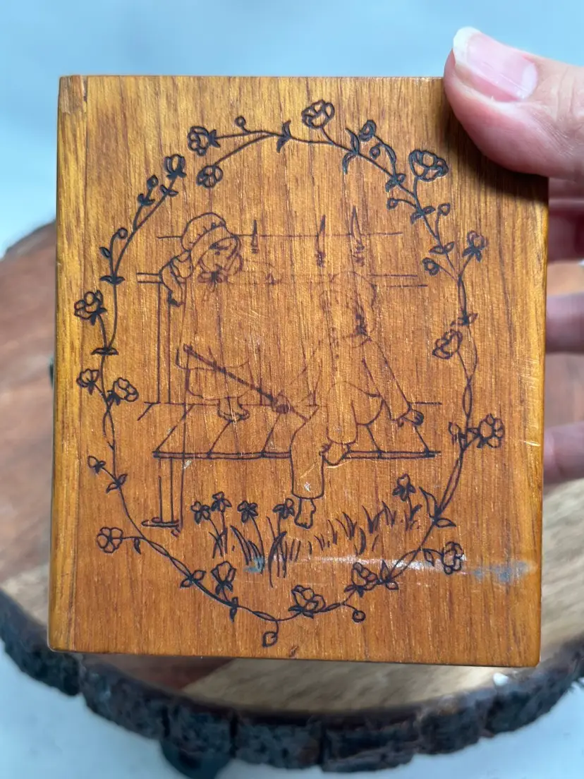 Vintage Toystalgia 1980 Working MUSICAL Box BANK "Somewhere My Love" Wood