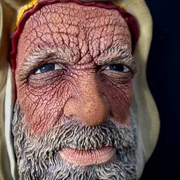 Elder Arab Desert Dweller Bosson's Handpainted Chalkhead Vintage Collectible