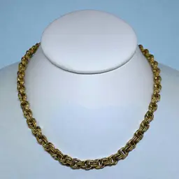 #01 - Vintage Gold Tone Rolo Chain Necklace