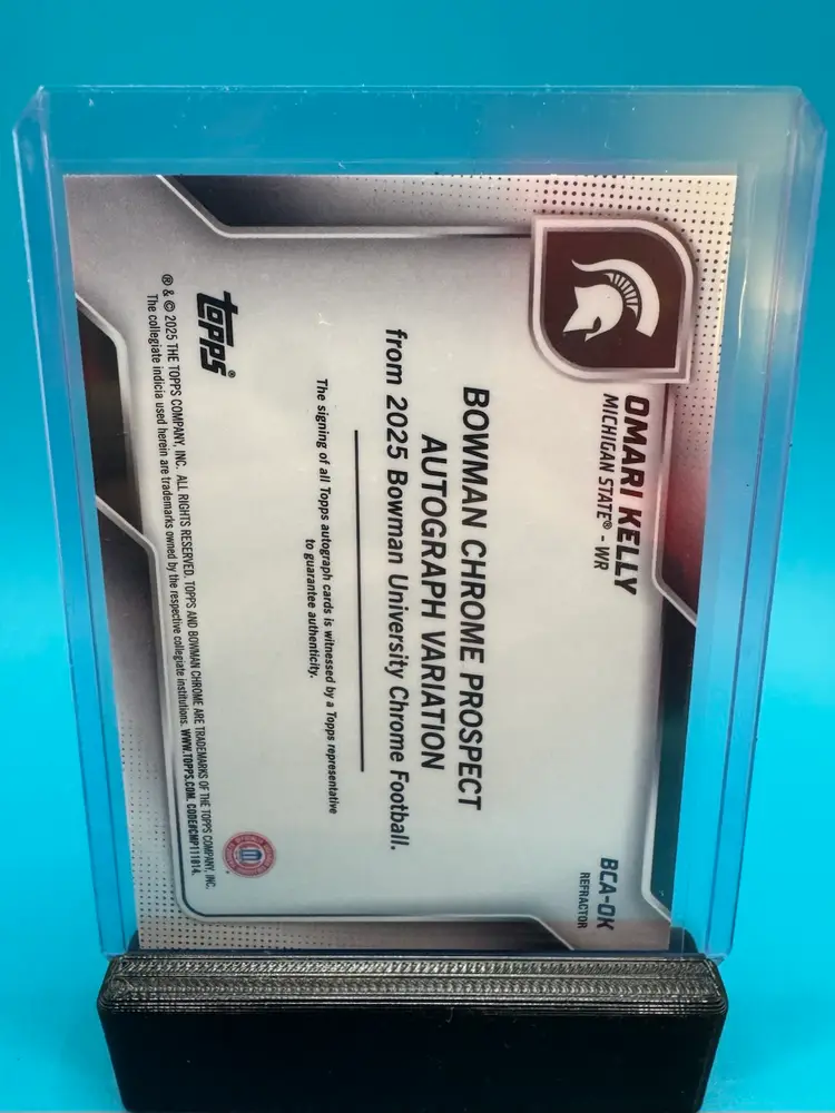 Omari Kelly 1st Bowman Chrome U Refractor Auto /299 Michigan State Spartans
