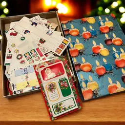 Vintage Christmas Box FULL of Vintage Seals And Tags