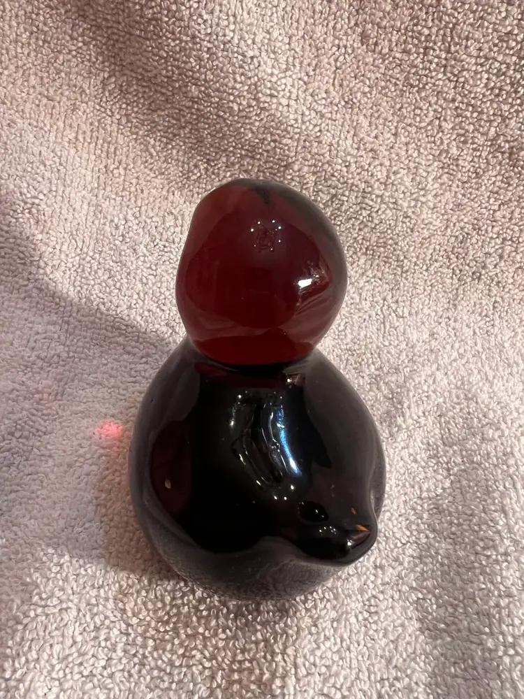 Rare Vintage, Ruby Red Art Glass Chick Figurine