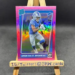 Amon-Ra St. Brown 2021 Donruss Optic Rated Rookie Pink Detroit Lions