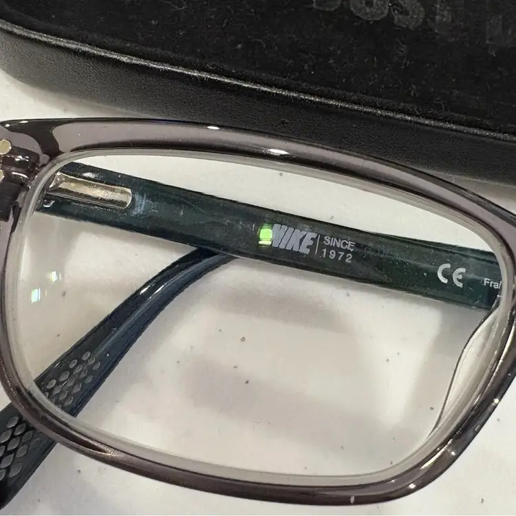 Nike 7237 021 Eyeglasses Frames Transparent Grey Rectangular 52-17-140  + Case