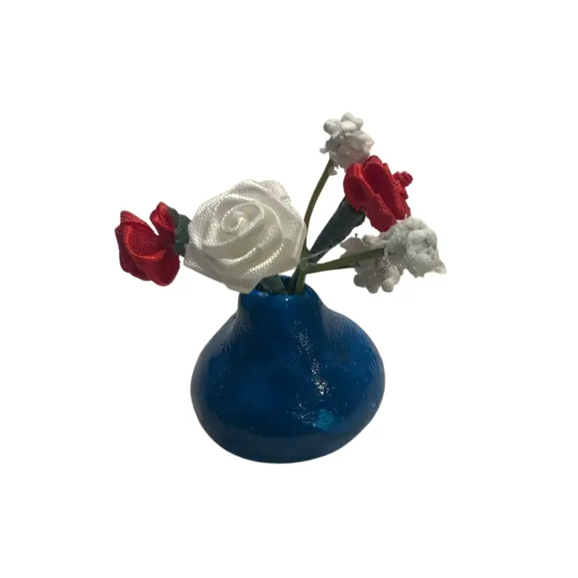 #01 #0298. Made By Me Tiny Handmade Pottery Bud Vase 🏺 In Calypso Blue Color Approximately 1” Tall By 1” Air Dry Clay