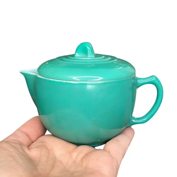 Vintage Hazel Atlas Moderntone Children’s Teapot Turquoise