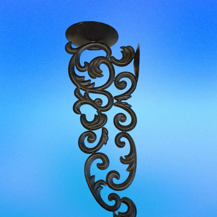 Set Of 2 Black Metal Wall Candle Scones