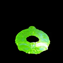 Wilkerson Uranium Glass Wreath Ornament: 2”x 0.50”x 2”