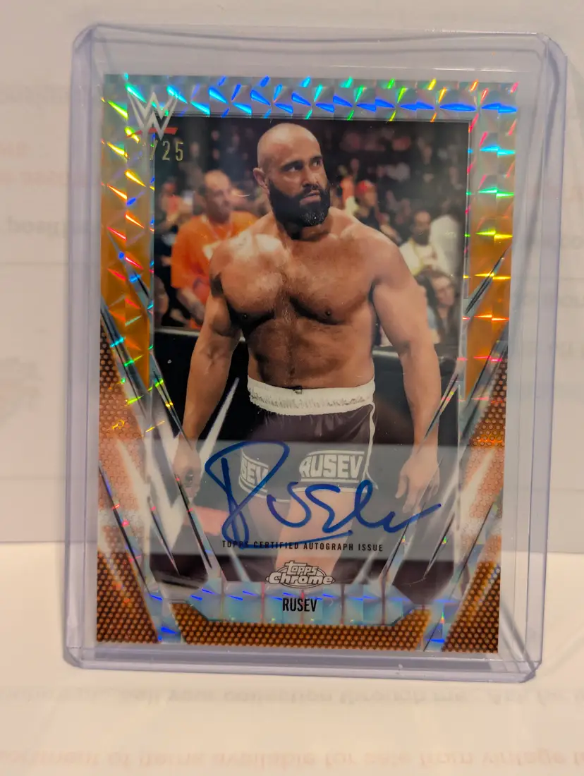 Rusev 2026 Topps Chrome WWE #BCA-RSV Orange Geometric Auto /25 - (A) -