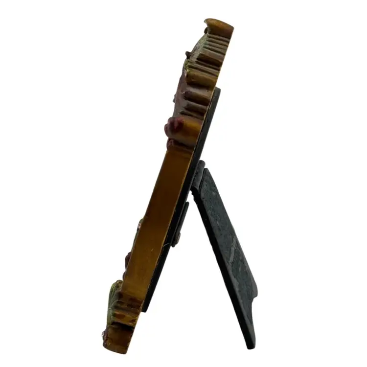 Jeweled Frame Rhinestones Gold Green Picture Size 2x3"