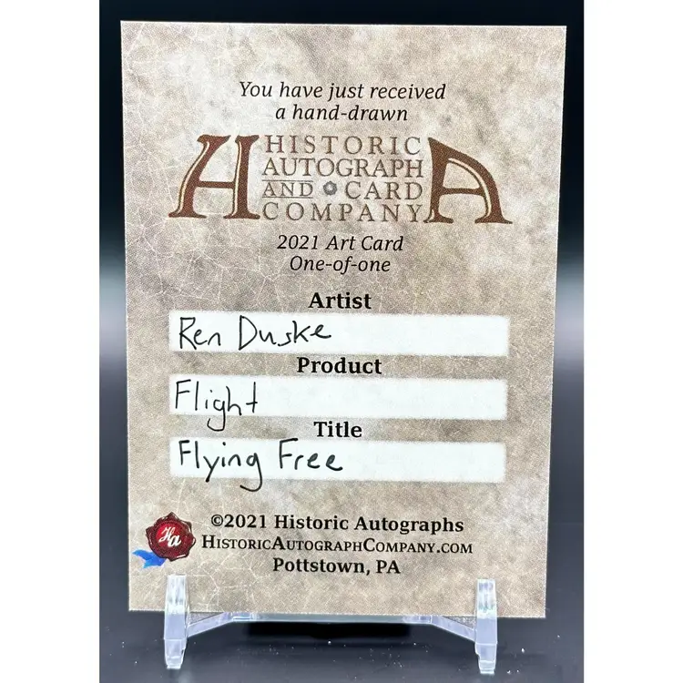 2023 Historic Autographs HA Flight Hand Drawn Art Card One of One