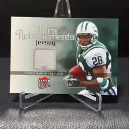 Curtis Martin 2006 Fleer Ultra #UA-CM Achievements Game Used Jersey HOF NY Jets