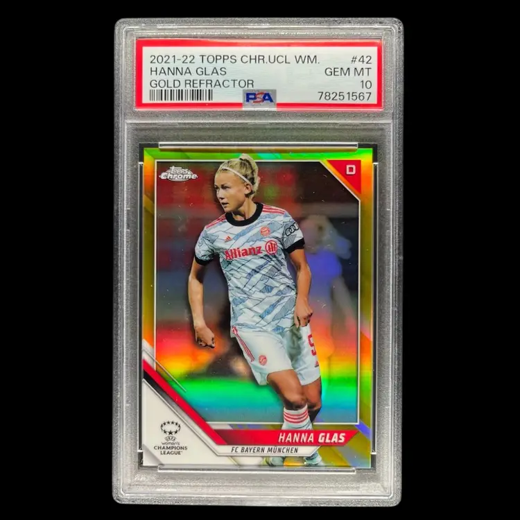 Hanna Glas 2021/22 Topps Chrome UWCL Gold /50 PSA 10 Soccer Card