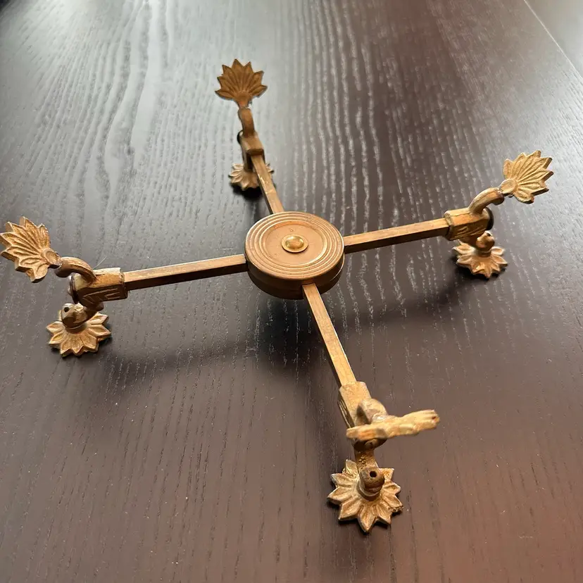 Vintage Adjustable Brass Trivet Display Stand