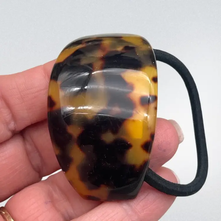 The French Atelier Tortoise Shell Acrylic Hair Tie – Handmade in France | Classic Ponytail Holder