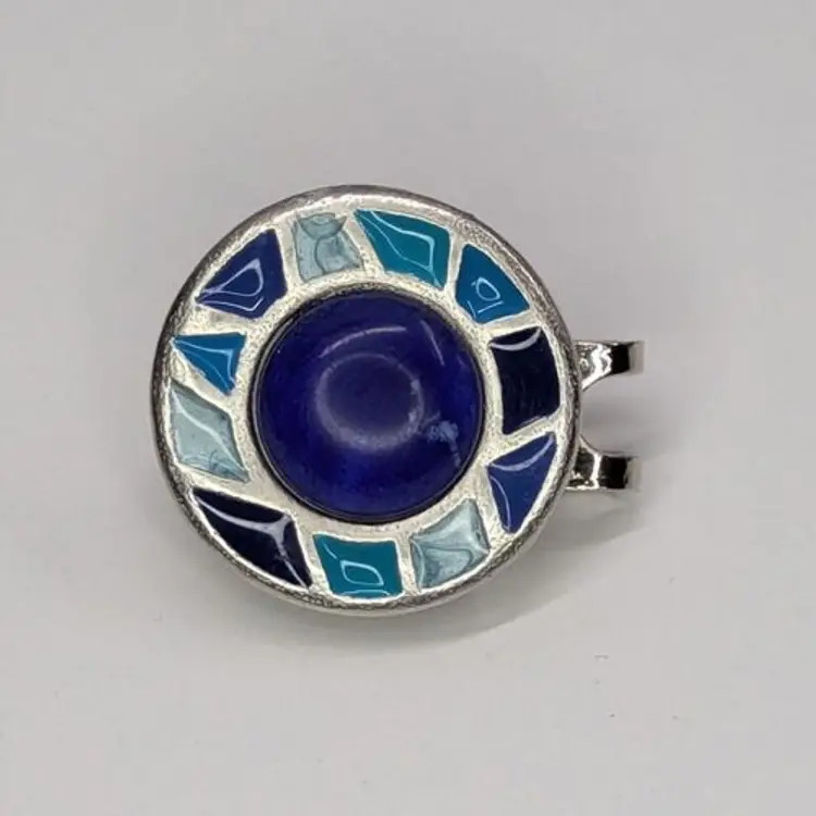 1980s Vintage Xeja Enamel Jewelry Custom Golf Ball Marker with Magnetic Hat Clip