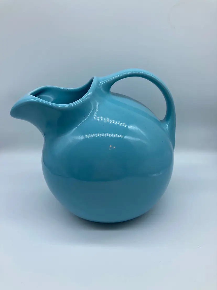 Vintage Hall Pottery Tilted Ball Pitcher Blue Ice Lip #633 USA Made