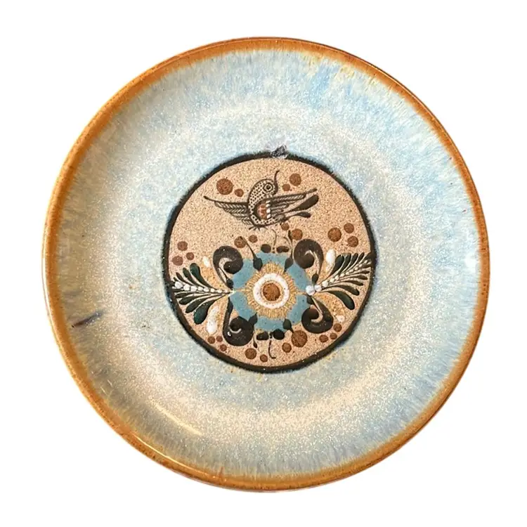 Vintage Tonala Mexican Pottery Plate