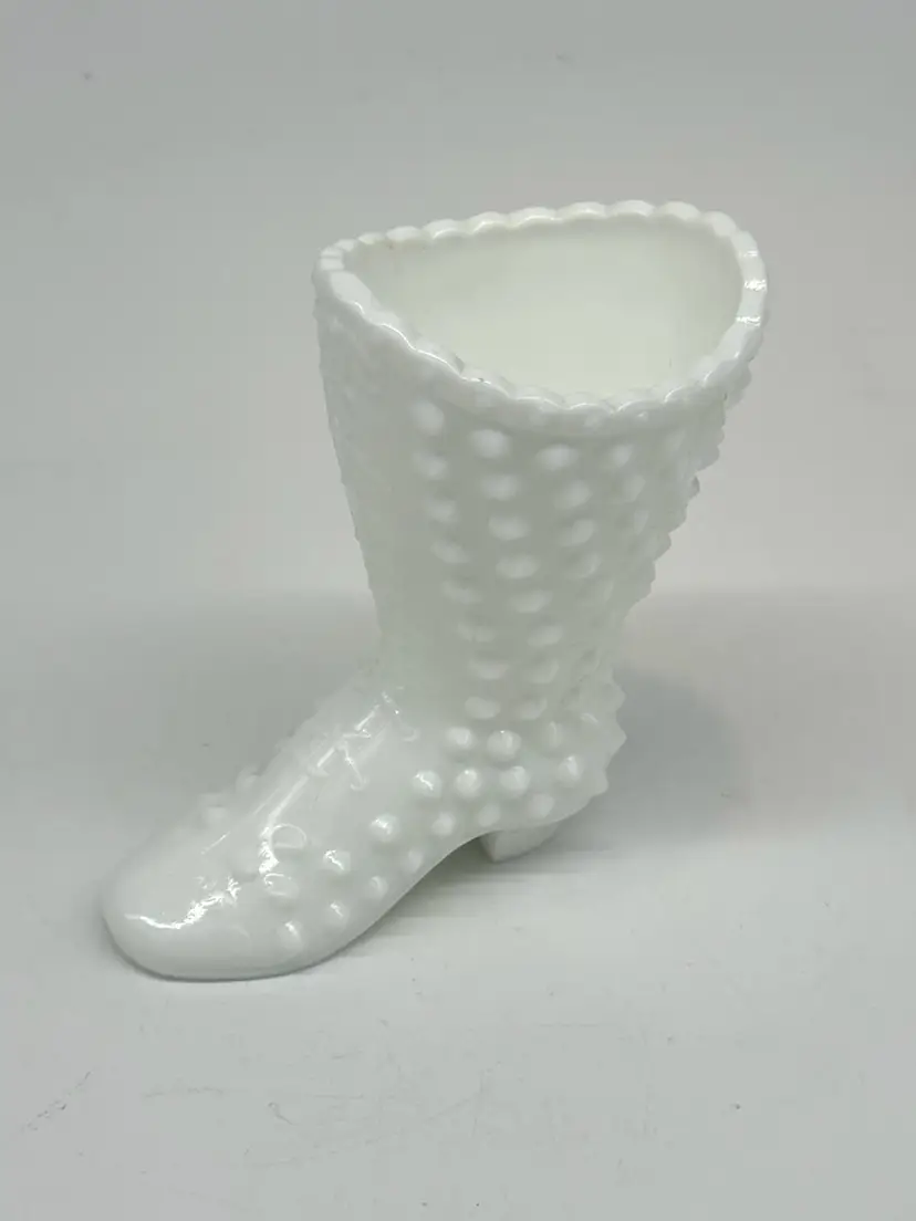 Fenton Milk Glass HobNail Boot