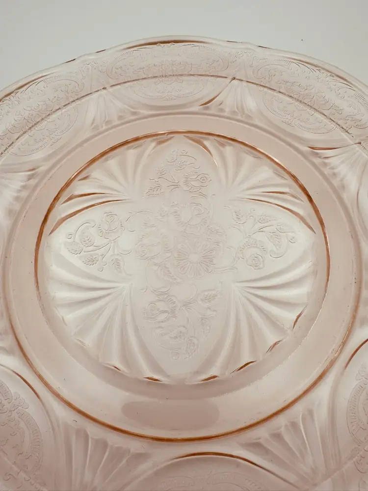 Hazel Atlas “Royal Lace” Pink Depression Glass Plate