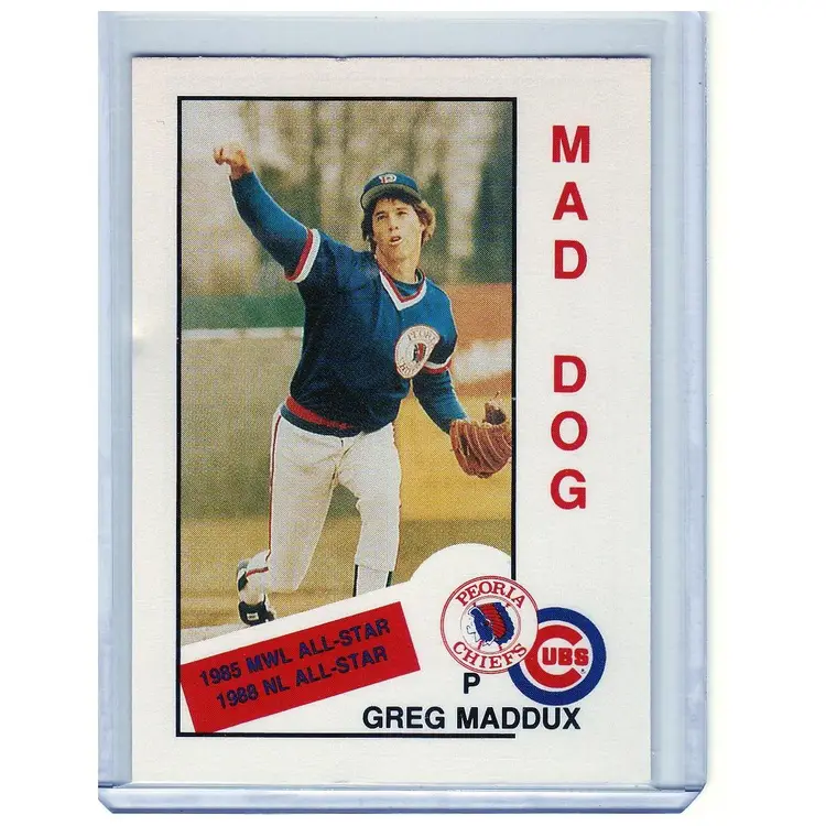 1988 Kodak Peoria Chiefs Greg Maddux rookie RC - crease
