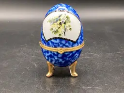 Vintage Egg Trinket Box On Three Legs, 4 Inches Tall, Unmarked