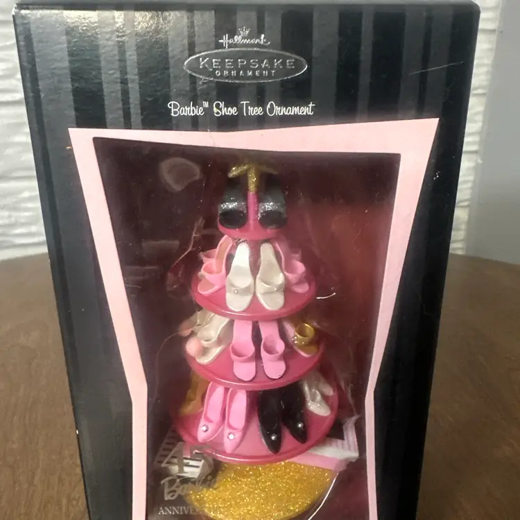 Vintage Hallmark Keepsake 45th Anniversary Barbie Shoe Tree Ornament 2004 NIB