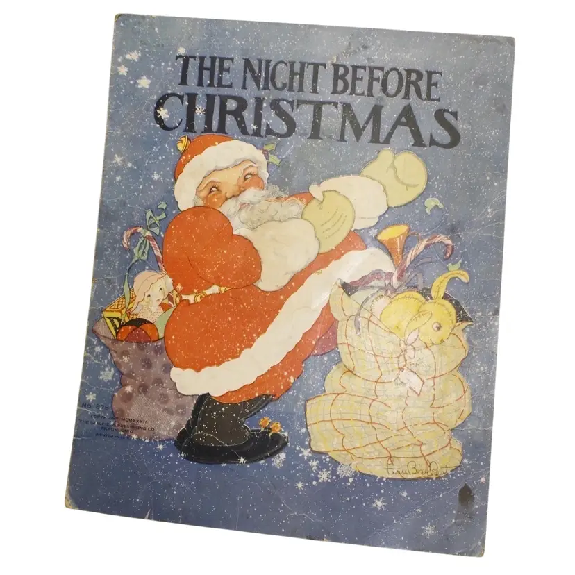 1932 The Night Before Christmas Illustrated by Fern Bisel Peat (Worn) Vintage