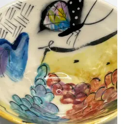 Caroline Koons Signed 2001 Butterfly  Whimsical Bowl