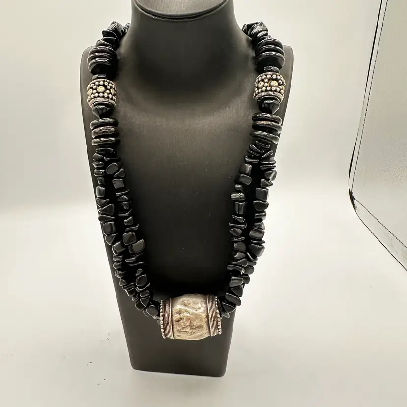 Onyx And Sterling Necklace