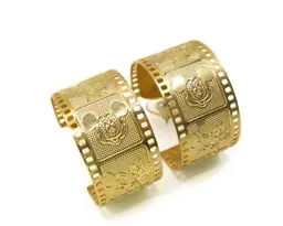 Rare Disney Mickey Mouse Film Strip Hoop Pierced Earrings On Original Card