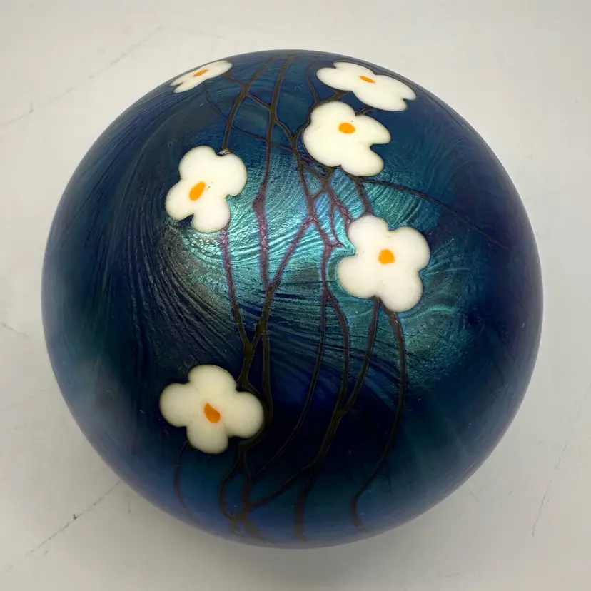 Vintage 1977 Stephen Smyers Art Glass Hand Blown Paperweight
