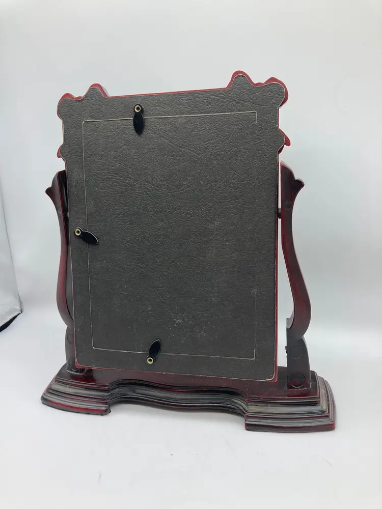 Vintage Ornate Wooden Table Dresser Mirror Vanity Mirror Antique Style