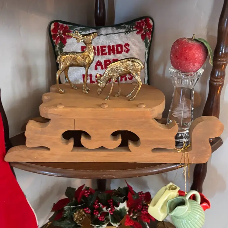 Vintage Carved Wooden Sleigh