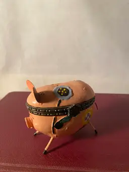 Painted Pig Hinged Trinket Box