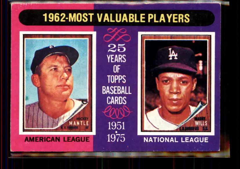 Mickey Mantle/Maury Wills 1975 Topps #200 - New York Yankees/Los Angeles Dodgers - (pk4-134)