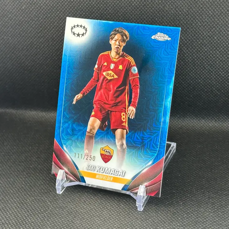 Saki Kumagai 111/250 - 2023/24 Topps Chrome Blue Refractor UEFA Roma
