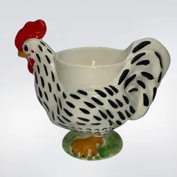 Vtg. Egg Cup Holder Rooster Chicken 4.75” **read