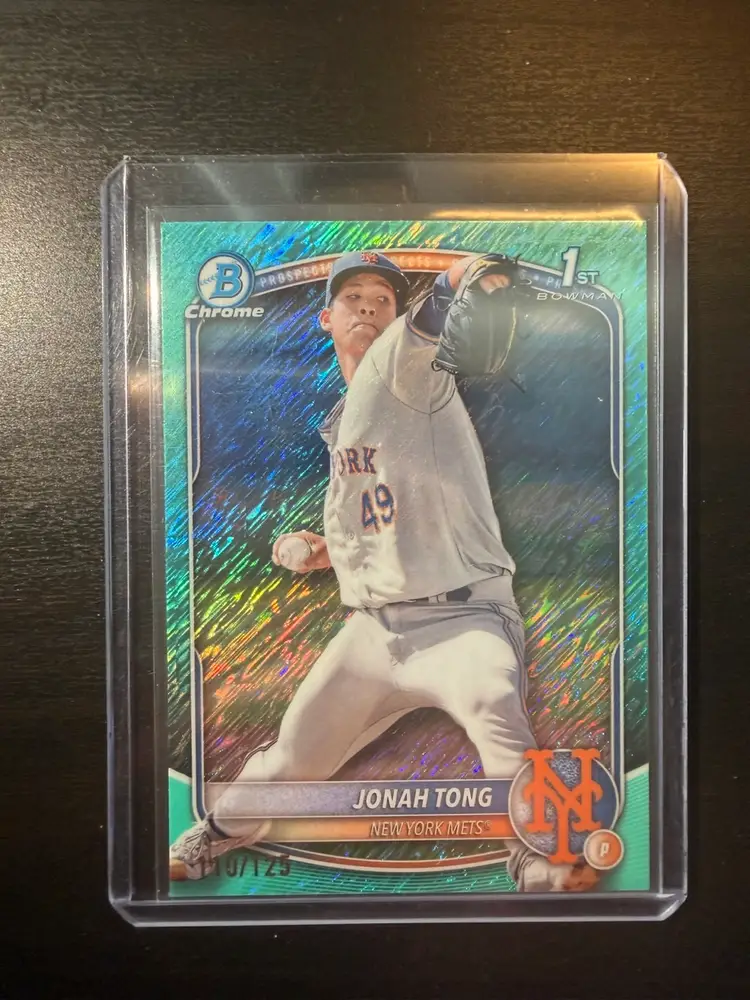 Jonah Tong 2025 Bowman Chrome 1st Aqua Shimmer /125
