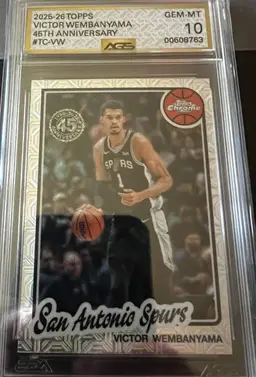 Victor Wembanyama 25-2026 Topps 45th Anniversary Chrome #TC-VW AGS 10