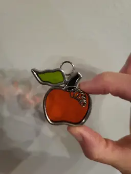 Vintage Stained-Glass Suncatcher Pumpkin Marked Glass Illusions