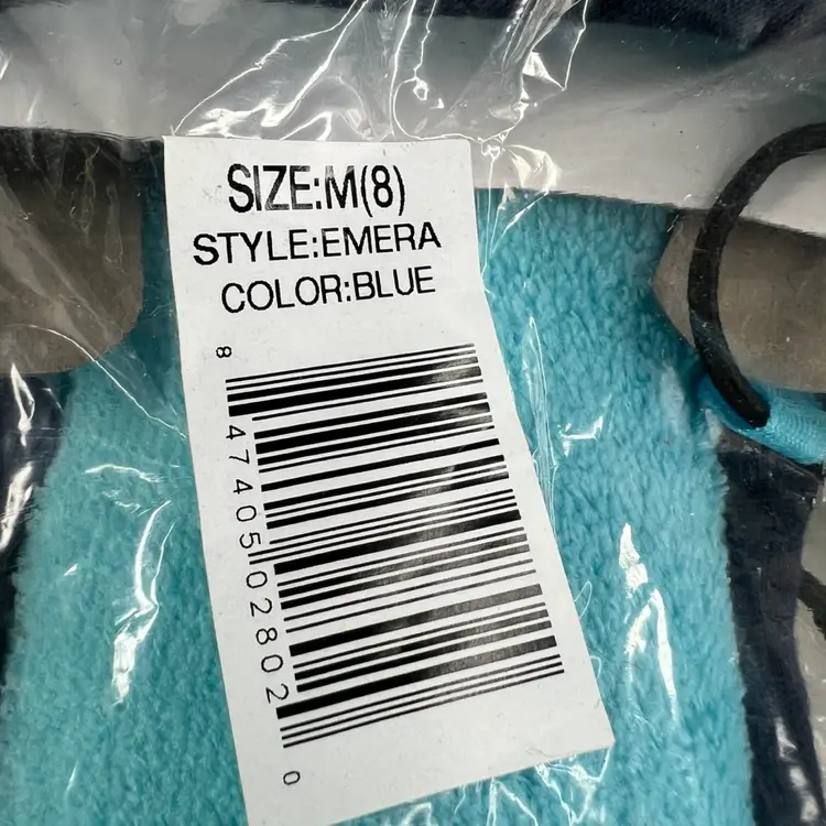 NWT GoldToe Brand Emera Style Slippers. Size Medium 8. Blue & Black Color.