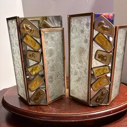 PartyLite Water's Edge Votive Mosaic Triangle Candle Holders