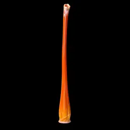 LE Smith 60’s Bittersweet Orange TALL 20” Skinny Swung Vase Hand Blown Glass Vase