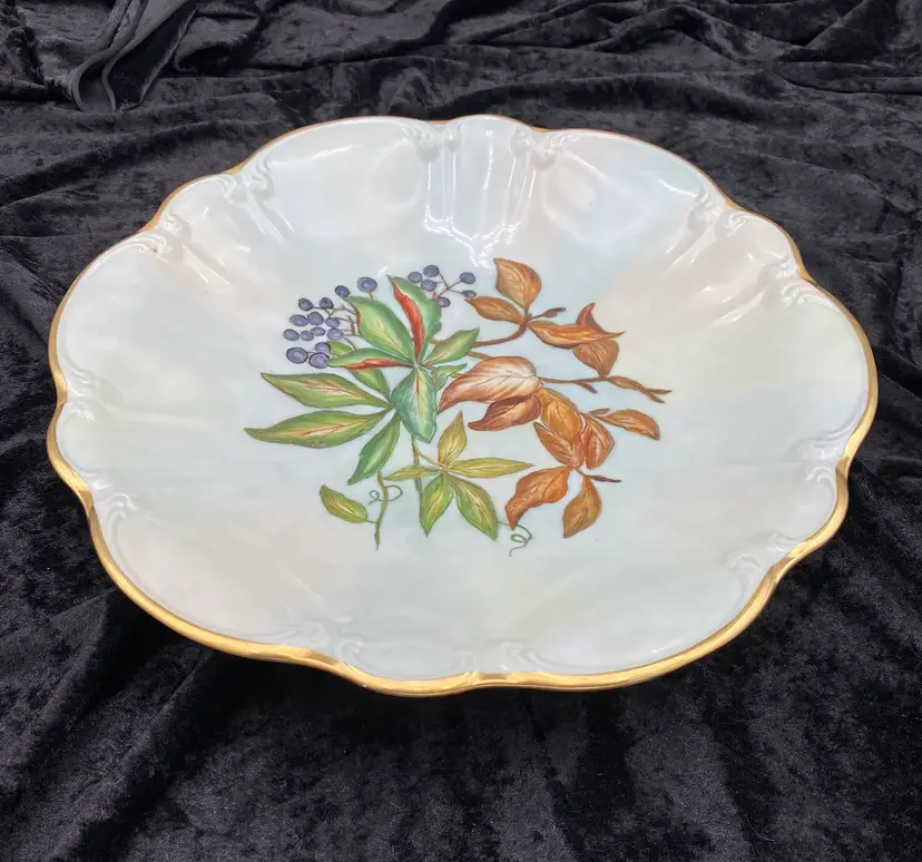 Vtg. Tirschenreuth (Bavaria, Germany) Porcelain Hand-Painted Serving Bowl, 12"