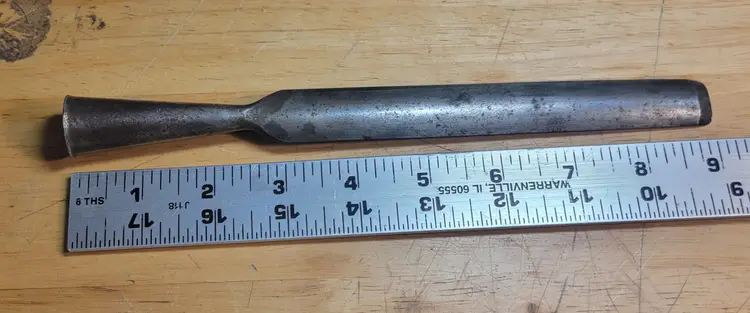 Vintage PS&W Co. Socket Gouge Chisel,9 in No. 1 EX, Early 1900s Woodworking tool