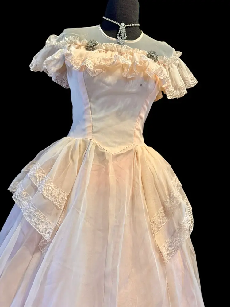 Vintage Pink Cupcake Prom Dress