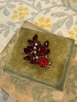 Red Prong Set Brooch