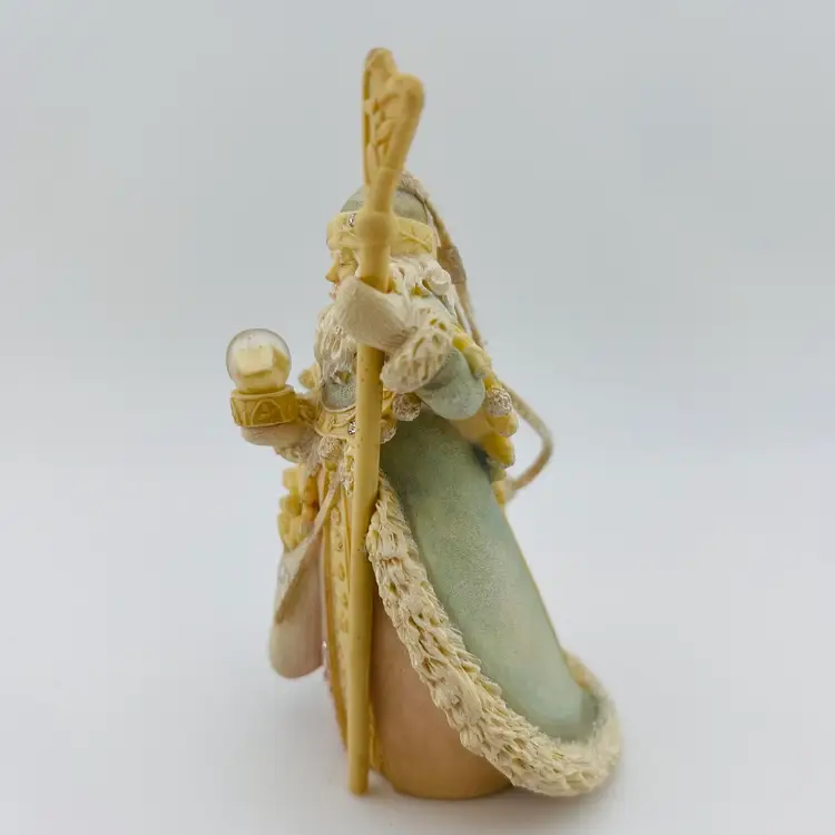 Enesco Foundations Santa With Nativity Snow Globe Ornament 4.75”